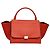 Céline CELINE Trapeze Medium Borsa a Mano Pelle Suede 2in1 Rossa Argento Auth gh084 Rosso - vista 2