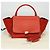 Céline CELINE Trapeze Medium Borsa a Mano Pelle Suede 2in1 Rossa Argento Auth gh084 Rosso - vista 25