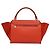 Céline CELINE Trapeze Medium Borsa a Mano Pelle Suede 2in1 Rossa Argento Auth gh084 Rosso - vista 3