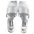 Mule in pelle argentata decorate con cristalli By Far Dylan Argento Metallico - vista 4