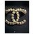 Chanel CC Brosche gold Perlen & rosa Strass - Authentisch Pink Golden Aus weiß - Ansicht 4