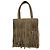 Borsa mini tote con frange Chanel beige