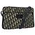 Borsa a spalla in tela Trotter Christian Dior blu navy oro Auth 120706 D'oro