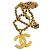Chanel Vintage Large Gold CC Logo Pendant Chain Necklace Gold hardware