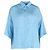 Balenciaga 2019 Tonal Logo Bluse mit Knopf aus hellblauer Seide