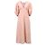 Vestido midi V-neck Zimmermann en lino rosa Melocotón