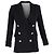 Blazer de doble botonadura en lana negra con botones de cristal de Alessandra Rich Negro