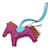Hermès Porte-clés en forme de charme de sac MM Rodeo Cheval Hermes Violet  - vue 1