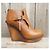 Botas de salto plataforma Chloé em couro marrom claro Castanho claro - vista 2