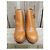Botas de salto plataforma Chloé em couro marrom claro Castanho claro - vista 3