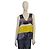 Parosh Top in seta con paillettes blu e giallo senza maniche M Multicolore