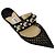 Jimmy Choo Black Basette Pearl Embellished Raffia and Nappa Leather Flat Mules