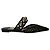 Jimmy Choo Black Basette Pearl Embellished Raffia and Nappa Leather Flat Mules - view 2