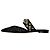 Jimmy Choo Black Basette Pearl Embellished Raffia and Nappa Leather Flat Mules - view 3