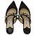 Jimmy Choo Black Basette Pearl Embellished Raffia and Nappa Leather Flat Mules - view 6