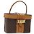 Céline Bolsa Vanity em lona Macadam CELINE em couro PVC marrom dourado Auth 123102