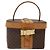Céline Bolsa Vanity em lona Macadam CELINE em couro PVC marrom dourado Auth 123102 - vista 13
