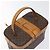Céline Bolsa Vanity em lona Macadam CELINE em couro PVC marrom dourado Auth 123102 - vista 6