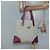 PRADA Borsa a Mano Tela Pelle Beige Viola Argento Auth am8322 Porpora - vista 20