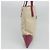 PRADA Borsa a Mano Tela Pelle Beige Viola Argento Auth am8322 Porpora - vista 3