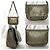 Borsa a spalla Gucci verde e khaki Cachi - vista 3