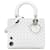 Dior White Medium Calfskin Embroidered Flower Lady Dior Leather Pony-style calfskin  ref.2230585
