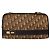 Borsa a spalla in tela Trotter Christian Dior marrone oro Auth 124989 D'oro - vista 2