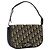 Borsa a spalla in tela Trotter Christian Dior blu navy oro Auth BA1988
