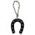 Hermès Hermes Horseshoe Leather Keyring Silvery Orange Silver  ref.2232454
