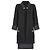 Chanel Schwarzer Tweed Mantel mit Lederbesatz Grau