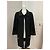 Chanel Schwarzer Tweed Mantel mit Lederbesatz Grau - Ansicht 2