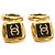 Gemelli Chanel Vintage in resina CC in metallo dorato D'oro - vista 2