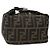 Borsa a mano in tela Zucca FENDI Nera Marrone Argento Auth ar13639 Nero