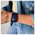 Hermès Medor Exotic Leather Bracelet 16 cm Blue  - view 3