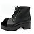 Chanel Stivali piatti in pelle e velluto CC 41 neri Nero - vista 2