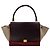 Céline Trapeze Große Leder-Handtasche in Trikolore Bordeaux