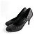 Timeless Chanel Kap-Toe Steppleder High Heel Pumpe 39 1/2 C Schwarz - Ansicht 6