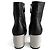 Timeless Chanel Botas de tornozelo plataforma em pele de cabra e vitela, tamanho 39, preto e branco - vista 3