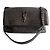 Saint Laurent Bolsa de ombro com aba 2 vias em couro de bezerro grained croco médio Niki cinza
