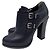 Fendi High Heel Ankle Boots Leather 40 1/2 Navy Navy blue