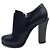 Fendi High Heel Ankle Boots Leather 40 1/2 Navy Navy blue - view 3
