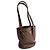 Louis Vuitton Borsa bucket mini in satin e pelle taupe - vista 4