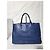 PRADA Saffiano Lux Grande Galleria Double Zip Tote Blu - vista 4