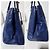 PRADA Saffiano Lux Grande Galleria Double Zip Tote Blu - vista 7