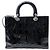 BORSA A MANO CHRISTIAN DIOR LADY DIOR GRANDE IN PELLE CANNAGE LUCIDA NERA - vista 2