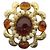 VINTAGE BROCHE CHANEL GRIPOIX 1994 SERTIE DE PATE DE VERRE & PERLES PEARL BROOCH Doré