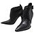 Hermès HERMES SCHUHE SPITZES FERSENSTIEFEL 35.5 SCHWARZES LEDER +BOX
