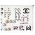 BUFANDA DE SEDA TWILL CHANEL CAMELIA LOGO CC CAMBON 90 Blanco - vista 3