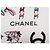 BUFANDA DE SEDA TWILL CHANEL CAMELIA LOGO CC CAMBON 90 Blanco - vista 6