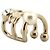 NUOVE ORECCHINI A CAVO CHANEL LOGO CC PERLA STRASS IN METALLO DORATO D'oro - vista 3